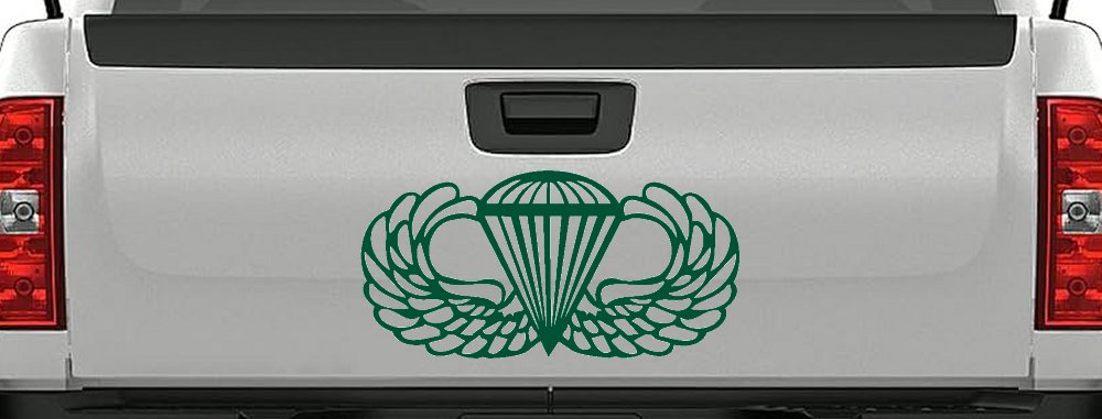AIRBORNE Wings Military Car or Truck Window Decal Sticker (Dark Green)