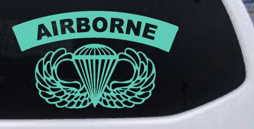 AIRBORNE Banner With Wings Military Car or Truck Window Vinyl Decal Sticker (Mint)