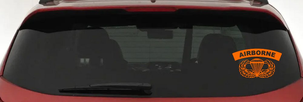AIRBORNE Banner With Wings Military Car or Truck Window Decal Sticker