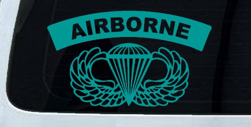 AIRBORNE Banner With Wings Military Car or Truck Window Decal Sticker