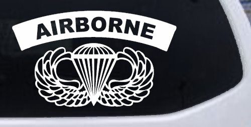 AIRBORNE Banner With Wings Military Car or Truck Window Decal Sticker