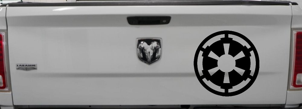 Galactic Empire Emblem Sci Fi Car or Truck Window Decal Sticker (Black)