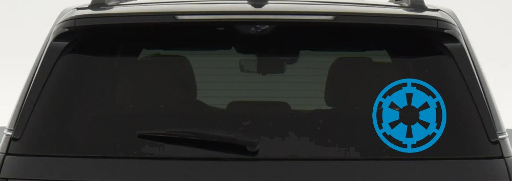 Galactic Empire Emblem Sci Fi Car or Truck Window Decal Sticker (Blue)
