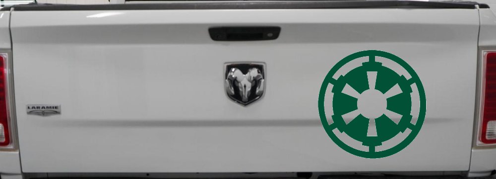 Galactic Empire Emblem Sci Fi Car or Truck Window Decal Sticker (Dark Green)
