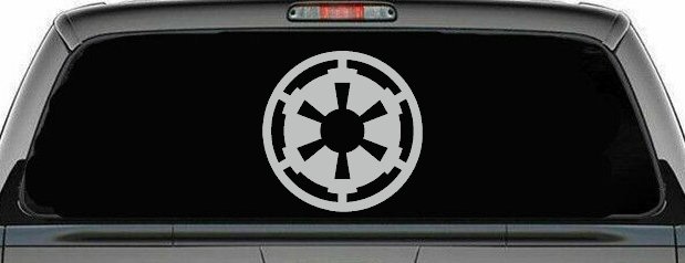 Galactic Empire Emblem Sci Fi Car or Truck Window Decal Sticker (Light Gray)