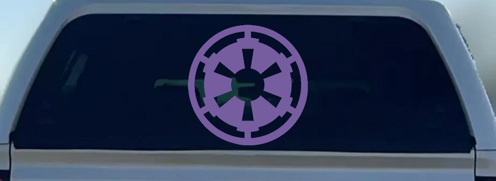 Galactic Empire Emblem Sci Fi Car or Truck Window Decal Sticker (Purple)