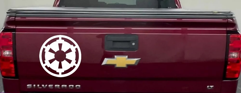 Galactic Empire Emblem Sci Fi Car or Truck Window Vinyl Decal Sticker (White)