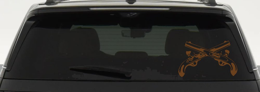 Military Police Cross Pistols Military Car or Truck Window Decal Sticker (Copper)