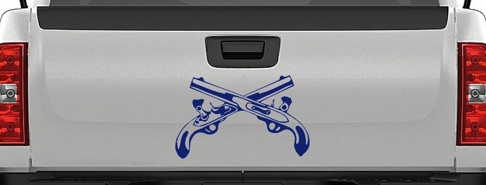 Military Police Cross Pistols Military Car or Truck Window Decal Sticker (Navy)