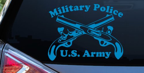 Military Police Cross Pistols With Text Military Car or Truck Window Decal Sticker