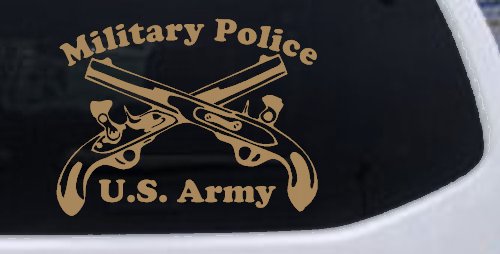 Military Police Cross Pistols With Text Military Car or Truck Window Decal Sticker