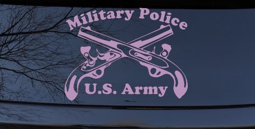Military Police Cross Pistols With Text Military Car or Truck Window Decal Sticker