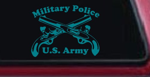 Military Police Cross Pistols With Text Military Car or Truck Window Decal Sticker