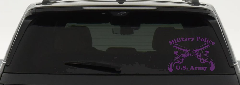 Military Police Cross Pistols With Text Military Car or Truck Window Decal Sticker