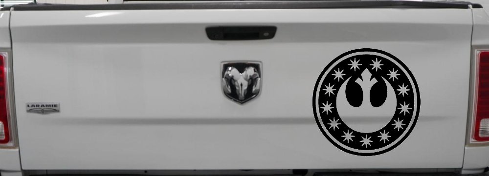 New Republic Emblem Sci Fi Car or Truck Window Vinyl Decal Sticker (Black)
