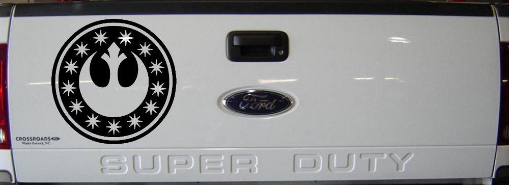 New Republic Emblem Sci Fi Car or Truck Window Decal Sticker (Black)