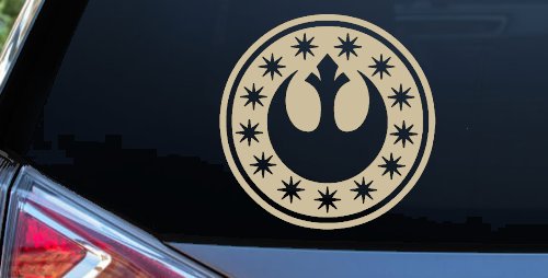 New Republic Emblem Sci Fi Car or Truck Window Decal Sticker (Desert Sand)