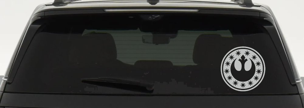 New Republic Emblem Sci Fi Car or Truck Window Vinyl Decal Sticker (Light Gray)