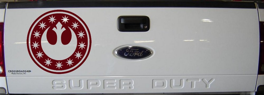 New Republic Emblem Sci Fi Car or Truck Window Vinyl Decal Sticker (Purple Red)