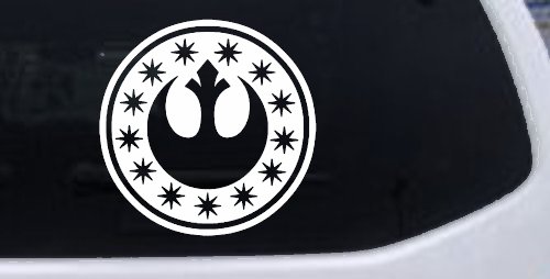 New Republic Emblem Sci Fi Car or Truck Window Decal Sticker (White)