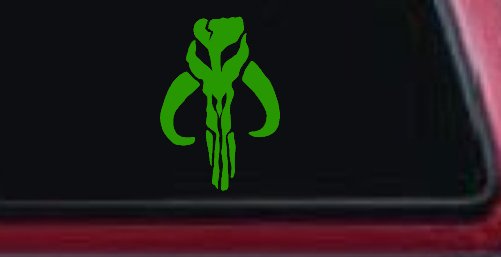 Mandalorian Skull Boba Fett Sci Fi Car or Truck Window Decal Sticker