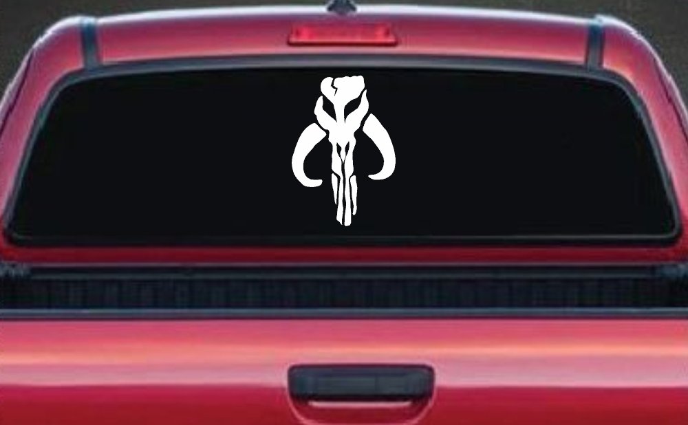 Mandalorian Skull Boba Fett Sci Fi Car or Truck Window Decal Sticker