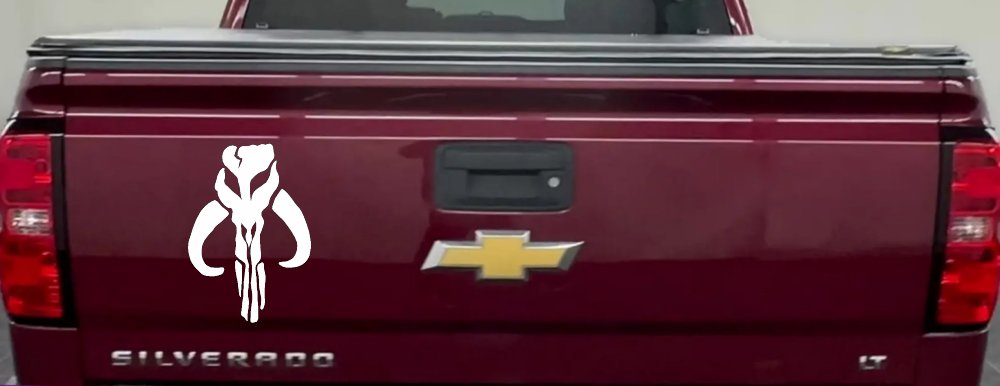 Mandalorian Skull Boba Fett Sci Fi Car or Truck Window Decal Sticker