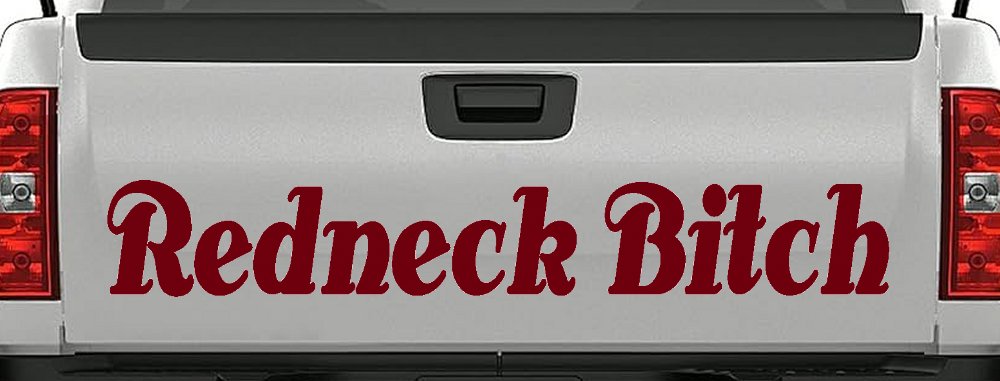 Redneck Bitch Country Car or Truck Window Decal Sticker (Burgundy)