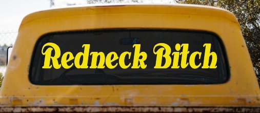 Redneck Bitch Country Car or Truck Window Decal Sticker (Yellow)