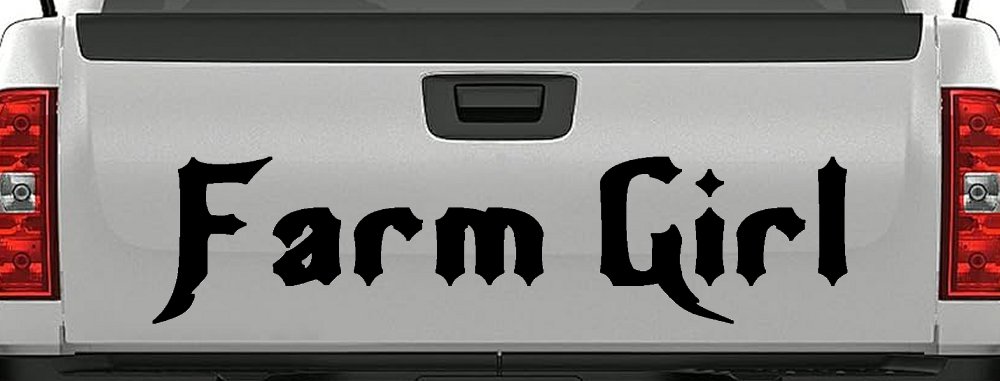 Farm Girl Country Car or Truck Window Decal Sticker (Black)