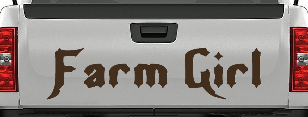 Farm Girl Country Car or Truck Window Decal Sticker (Brown)