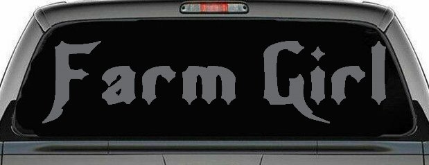 Farm Girl Country Car or Truck Window Decal Sticker (Silver)