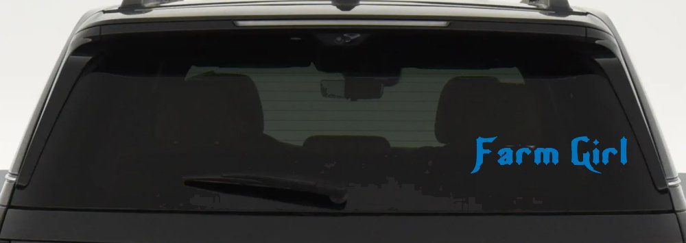 Farm Girl Country Car or Truck Window Decal Sticker (Sky Blue)