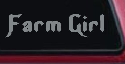 Farm Girl Country Car or Truck Window Decal Sticker (Telegrey)