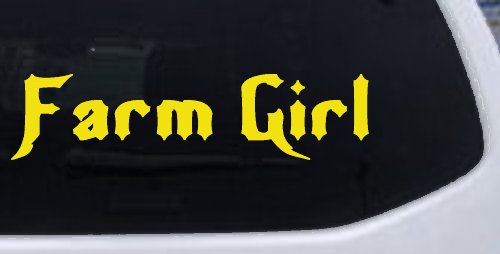 Farm Girl Country Car or Truck Window Decal Sticker (Yellow)