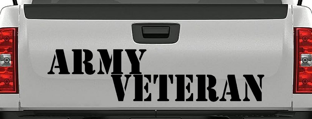 Army Veteran Military Car or Truck Window Decal Sticker (Black)