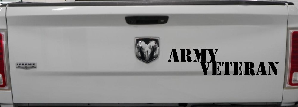 Army Veteran Military Car or Truck Window Vinyl Decal Sticker (Black)