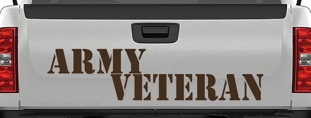 Army Veteran Military Car or Truck Window Decal Sticker (Brown)