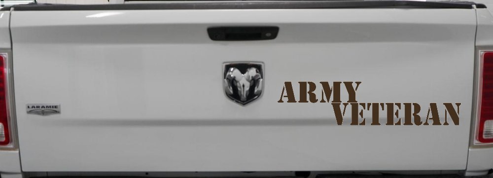 Army Veteran Military Car or Truck Window Decal Sticker (Brown)