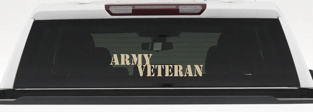 Army Veteran Military Car or Truck Window Decal Sticker (Desert Sand)
