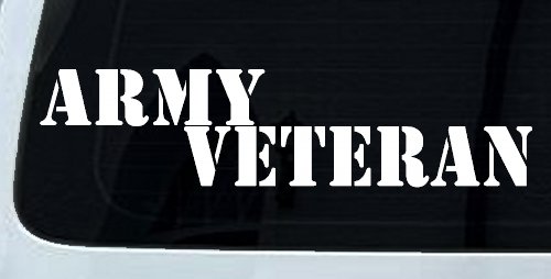 Army Veteran Military Car or Truck Window Decal Sticker (White)