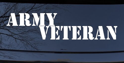 Army Veteran Military Car or Truck Window Decal Sticker (White)