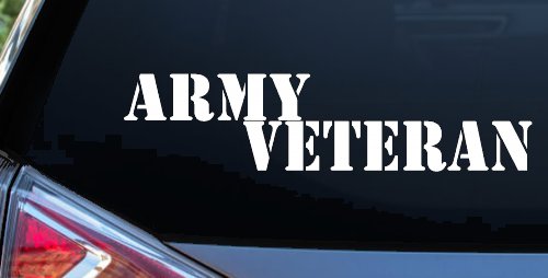 Army Veteran Military Car or Truck Window Decal Sticker (White)