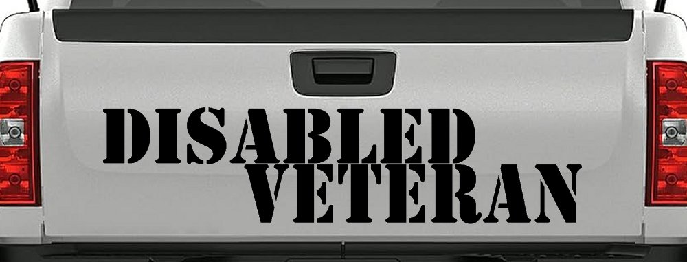 Disabled Veteran Military Car or Truck Window Decal Sticker (Black)