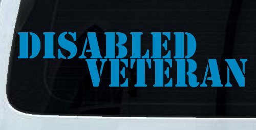 Disabled Veteran Military Car or Truck Window Decal Sticker (Blue)