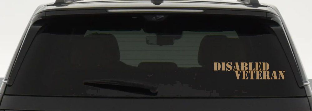 Disabled Veteran Military Car or Truck Window Vinyl Decal Sticker (Light Brown)