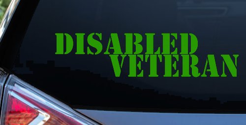 Disabled Veteran Military Car or Truck Window Decal Sticker (Lime)