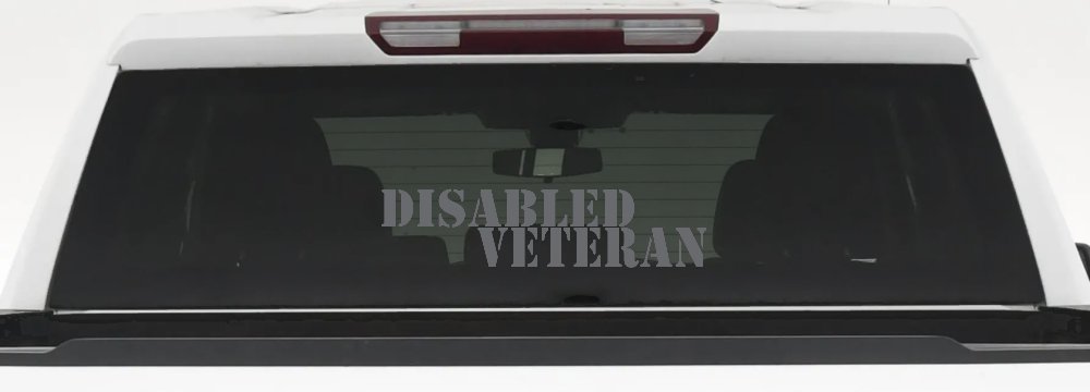 Disabled Veteran Military Car or Truck Window Decal Sticker (Silver)