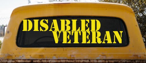 Disabled Veteran Military Car or Truck Window Decal Sticker (Yellow)