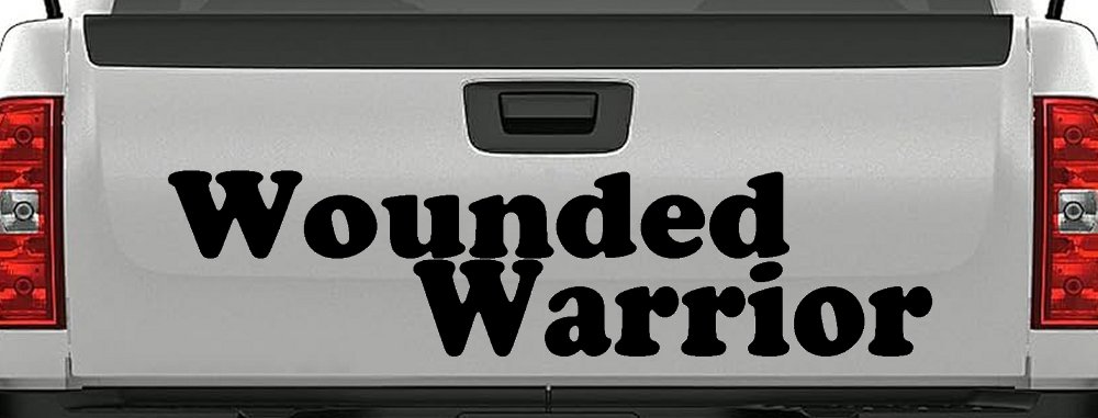 Wounded Warrior Military Car or Truck Window Decal Sticker (Black)
